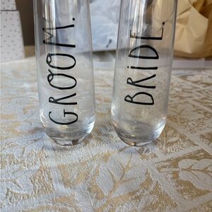 Rae Dunn Bride and Groom Glass Set